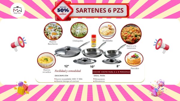 Set de sartenes 6 pzas
