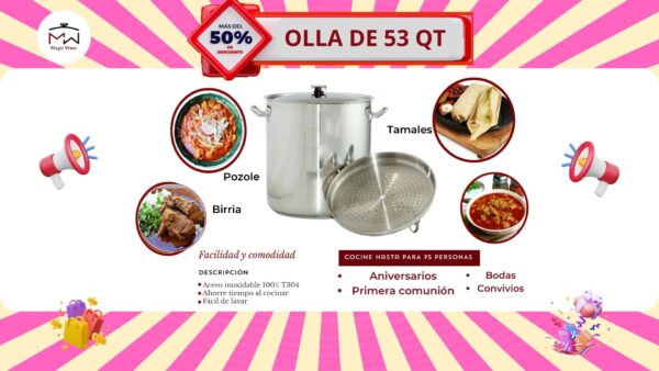 Olla de 53 Qts