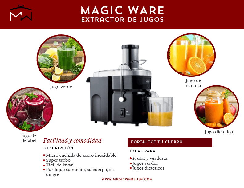 Extractor de jugos industrial de calidad comercial (700 W) fácil de limpiar