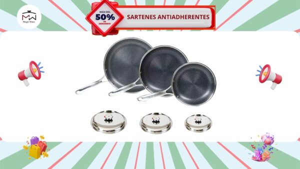 Set de sartenes antiadherentes 6 pzas